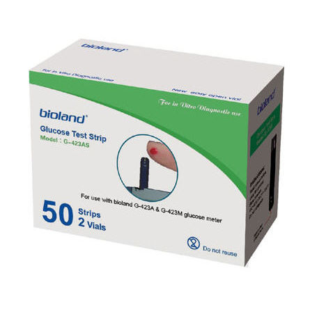 Tira de prueba de diabetes - G-423AS - Bioland Technology - de glucemia / de sangre / con tira reactiva