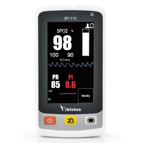 Pulsioxímetro portátil de mano - BT-710 - BISTOS   - médico / alimentado por batería / con sensor separado