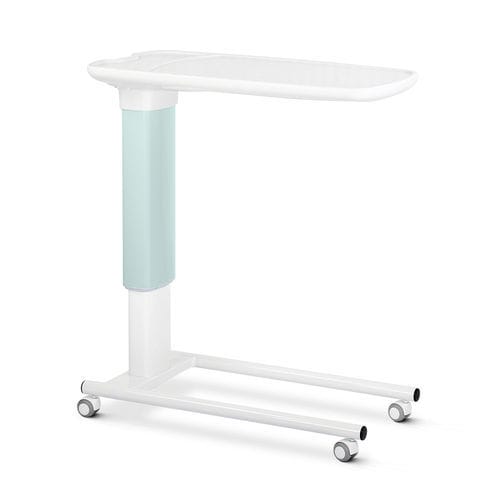 Mesa de cama con accionamiento manual - OBP/SP/S	 - Bristol Maid Hospital Metalcraft - neumática / con ruedas / de altura regulable
