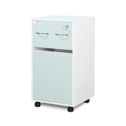 Mesa de cabecera con ruedas - BC2C/GW  - Bristol Maid Hospital Metalcraft - con cajones / de bloqueo
