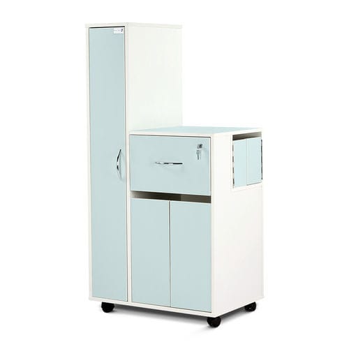 Mesa de cabecera con ruedas - BC3CPDWR/GW  - Bristol Maid Hospital Metalcraft - con cajones / con armario / de bloqueo
