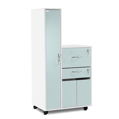 Mesa de cabecera con ruedas - BC1 series - Bristol Maid Hospital Metalcraft - con cajones / con armario / de bloqueo