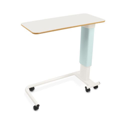 Mesa de cama con accionamiento manual - OCL/GWO/SP/S  - Bristol Maid Hospital Metalcraft - neumática / con ruedas / de altura regulable