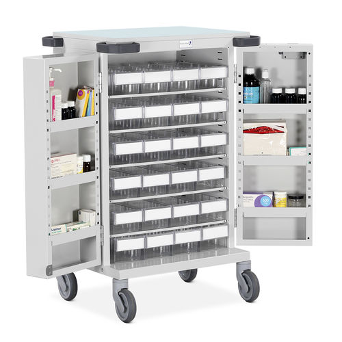 Carro médico - PTD/HSB/LP24 - Bristol Maid Hospital Metalcraft - para medicamentos / para transporte / de almacenamiento