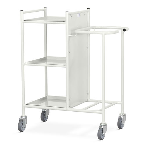 Carro para bolsas para ropa limpia - WT/13/MS  - Bristol Maid Hospital Metalcraft - 3 estantes / 1 bolsa