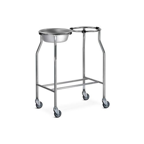 Portacuencos con dos recipientes - SBS/2  - Bristol Maid Hospital Metalcraft - con ruedas / de acero inoxidable