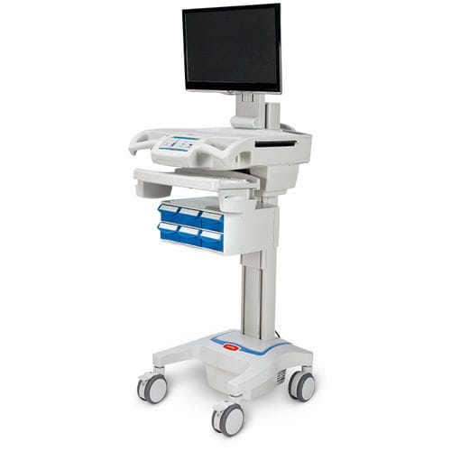 Estación de trabajo informática médica - CareLink XP Nurse - Capsa Healthcare - para ordenador portátil / de altura regulable / móvil
