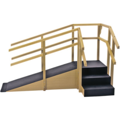 Escalera de rehabilitación de ángulo - 1015 - Carci - con dos pasamanos / con rampa