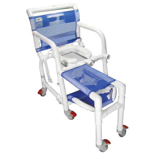 Asiento de baño con reposabrazos - 340CL - Carci - con ruedas / con reposapiés / con apertura higiénica