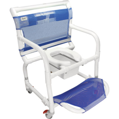 Silla de ducha con reposabrazos - 300CLO - Carci - con ruedas / con reposapiés / con apertura higiénica