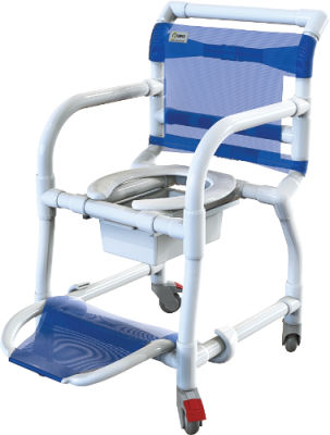 Silla de ducha con reposabrazos - 310CL - Carci - sin respaldo / con ruedas / con reposapiés