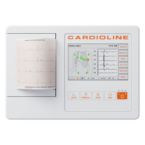 Electrocardiógrafo para diagnóstico en reposo - ECG100L - Cardioline - 12 canales / digital / con impresora