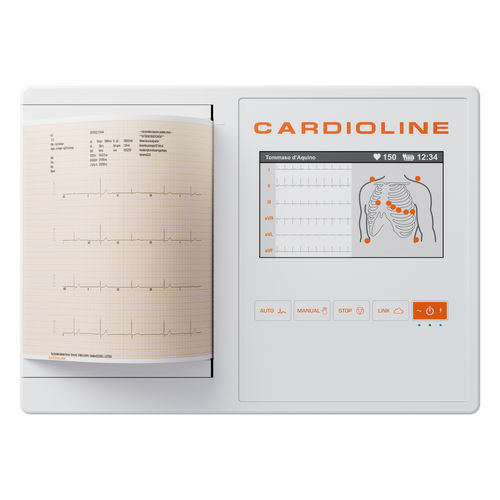 Electrocardiógrafo para diagnóstico en reposo - ECG200L - Cardioline - 12 canales / digital / con impresora