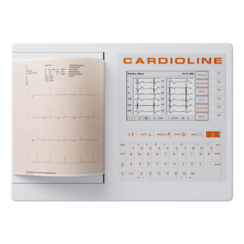 Electrocardiógrafo para diagnóstico en reposo - ECG200S - Cardioline - 12 canales / digital / con impresora