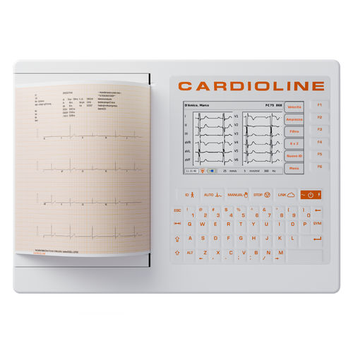 Electrocardiógrafo para diagnóstico en reposo - ECG200+ - Cardioline - 12 canales / digital / con impresora