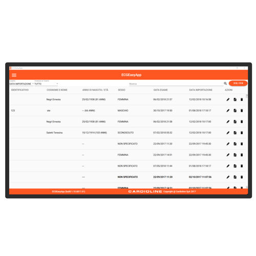 Software de gestión de datos - ECGEasyApp - Cardioline - de impresión / médico / de hospital