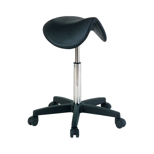 Taburete para centro sanitario - 6501 - CARINA  - de altura variable / con ruedas / con forma de silla de montar