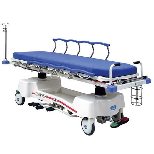 Carro camilla de transporte - Chevalier   - Chang Gung Medical Technology   - hidráulico / de altura variable / con respaldo regulable