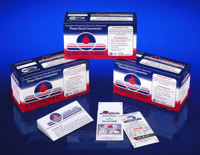 Prueba rápida de glucemia - Chemcard™ - Chematics - de diabetes / por plasma