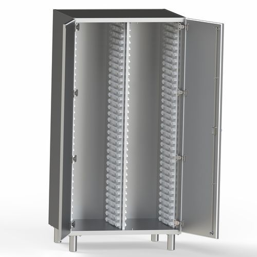 Armario para instrumental - 504BAC2 - Conf Industries - de hospital / con puertas batientes / con recipiente