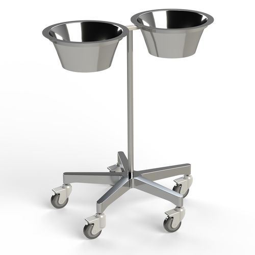 Portacuencos con dos recipientes - PC2AX - Conf Industries - con ruedas / de acero inoxidable