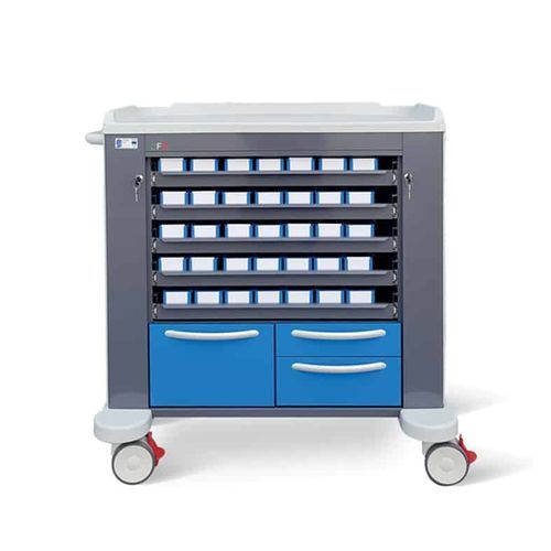 Carro para medicamentos - Zephiro/C PLUS - Conf Industries - de dispensación de medicamentos / de metal / con cajón