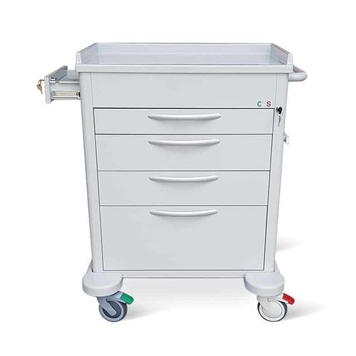 Carro médico - Alfa 23L Plus - Conf Industries - para cuidados / con bandejas / 4 cajones
