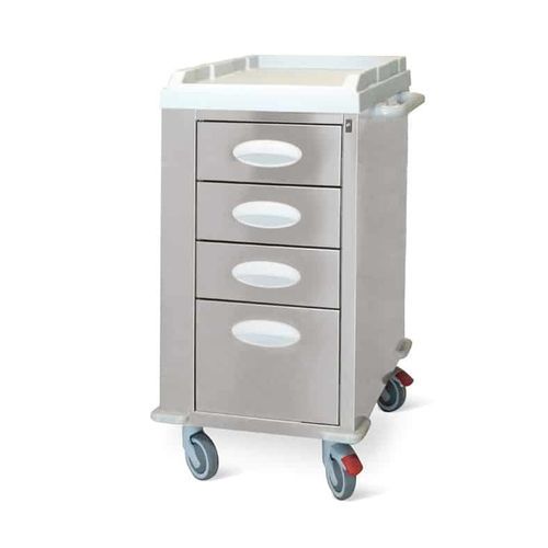 Carro médico - Mini Comfort - Conf Industries - para cuidados / de acero inoxidable / 4 cajones