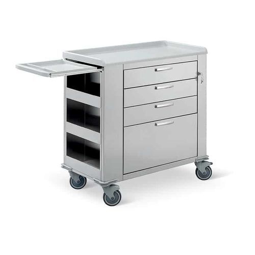 Carro médico - Comfort plus 4I - Conf Industries - para cuidados / de acero inoxidable / con estante