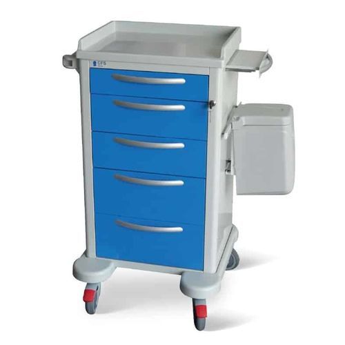 Carro médico - ALFA 01P - Conf Industries - para cuidados / con papelera / 5 cajones