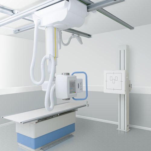 Sistema de radiografía digital - C100 - CONTROL-X Medical - para radiografía polivalente / con brazo portatubos telescópico de techo / con Bucky en el suelo