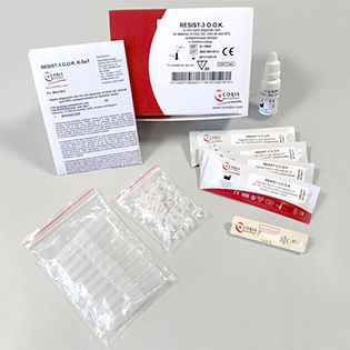 Kit de prueba para análisis de identificación - RESIST-3 O.O.K. K-SeT - Coris BioConcept - de OXA-48 / inmunocromatográfico