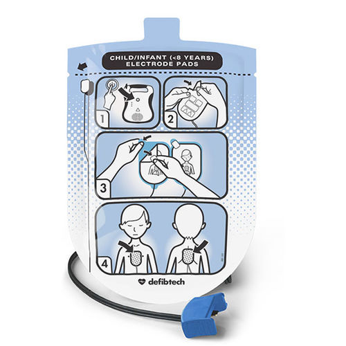 Electrodo de desfibrilación pediátrica - DDP-200P - Defibtech - pad