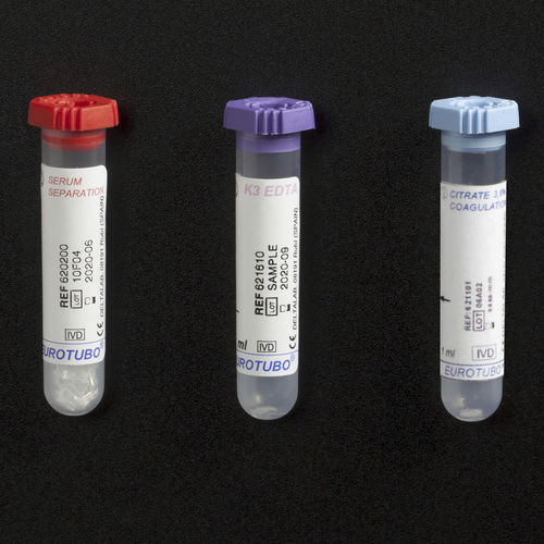 Tubo de extracción de laboratorio - 620200 - Deltalab - cilíndrico / de sangre / de polipropileno