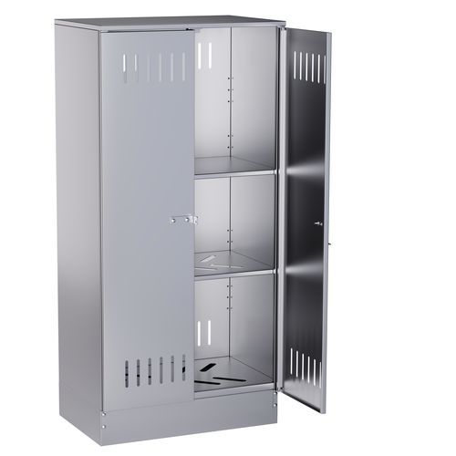 Armario con puerta - Discher Technik  - de pared / fijo / de acero inoxidable