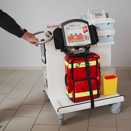 Carro de emergencia - Dlouhy - para desfibrilador / móvil