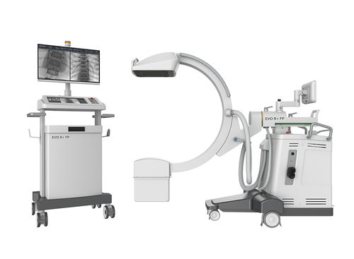 Arco quirúrgico móvil - EVO R+ FP - DMS Imaging - con sensor plano / con columna de vídeo