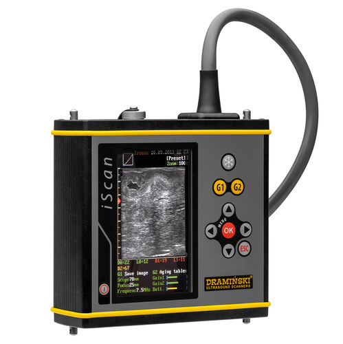 Ecógrafo veterinario de mano - iScan - Dramiński - multifuncional / blanco y negro