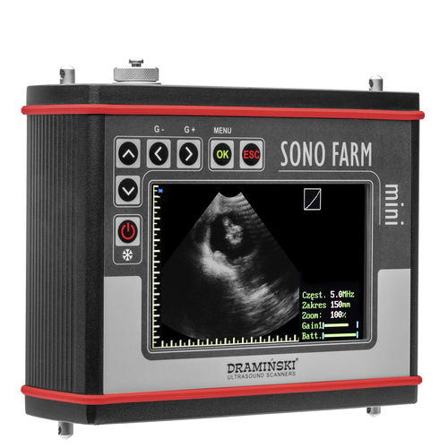 Ecógrafo veterinario de mano - SonoFarm mini - Dramiński - multifuncional / blanco y negro