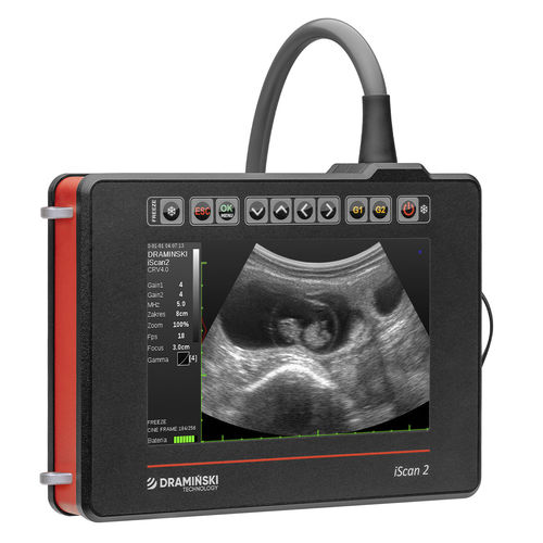 Ecógrafo veterinario portátil - iScan 2 - Dramiński - multifuncional / blanco y negro