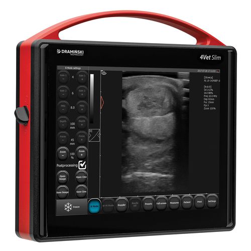Ecógrafo veterinario portátil - 4Vet Slim - Dramiński - multifuncional / blanco y negro