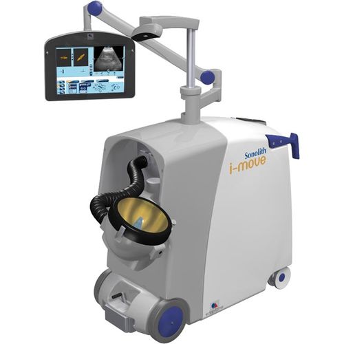 Litotriptor extracorpóreo - Sonolith® i-move - EDAP TMS  - en carro / con amplificador de brillo / con mesa de litotricia