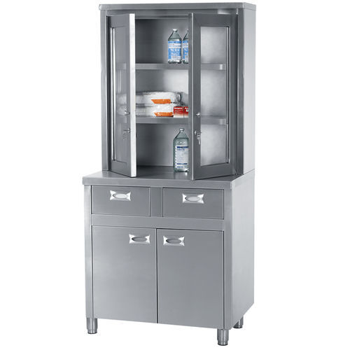 Armario con puerta - ER series - ERYIGIT Medical Devices  - con cajón / de acero inoxidable / gris