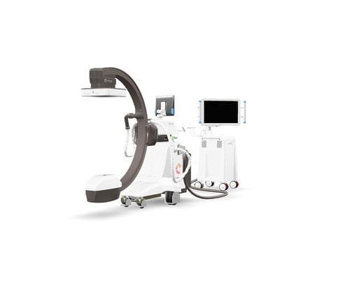 Arco quirúrgico móvil - alien x 3D ready - Eurocolumbus - con sensor plano / con columna de vídeo / con monitor de vídeo integrado