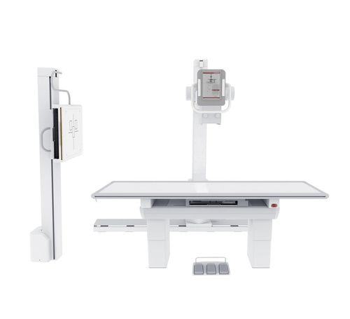 Sistema de radiografía digital - X-DRS Floor Standard E Hum - Examion - para radiografía polivalente / con Bucky en el suelo