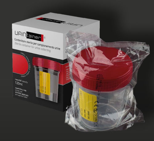 Recipiente para muestras de orina - 25177 - F.L. Medical - de polipropileno / de un solo uso / con tapón de rosca