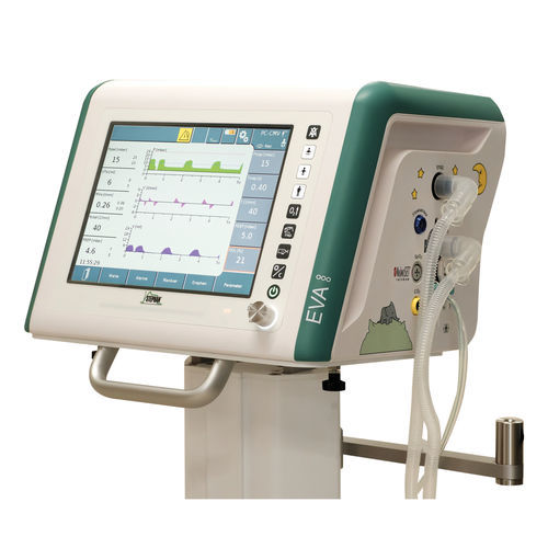 Ventilador para cuidados intensivos - EVA Neo - Fritz Stephan - con ruedas / con pantalla táctil