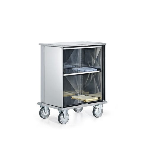 Carro para bolsas para ropa limpia - 9CB0310 - Favero Health Projects - con puerta / 2 estantes / de acero inoxidable