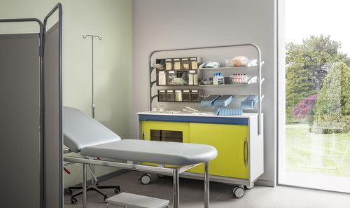 Estantería para productos farmacéuticos móvil - PRAXISLIDE - Favero Health Projects - modular