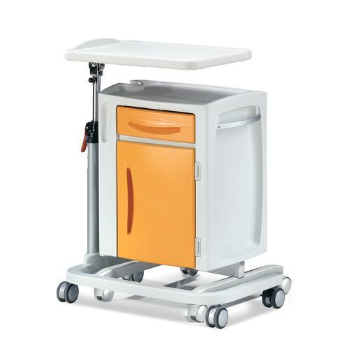 Mesa de cabecera con ruedas - ROTOMOULDING - Favero Health Projects - con bandeja de cama independiente